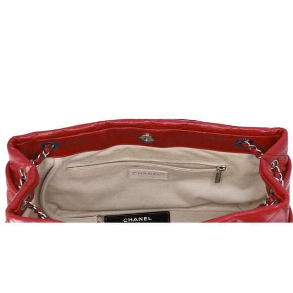 Chanel Classic Caviar Quilted Timeless CC Soft Tote Red - Picture 12 of 14